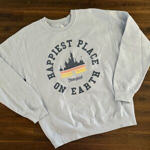 Disneyland Resort Light Blue Happiest Place on Earth Adult Sweatshirt Medium